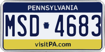 PA license plate MSD4683