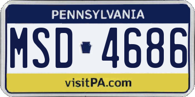 PA license plate MSD4686