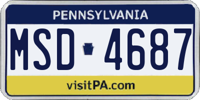 PA license plate MSD4687