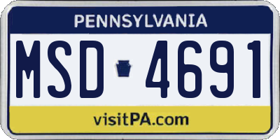 PA license plate MSD4691