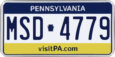 PA license plate MSD4779