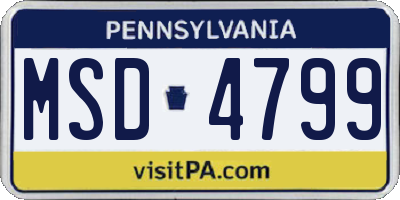 PA license plate MSD4799