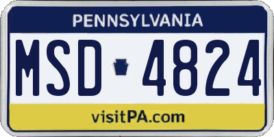 PA license plate MSD4824