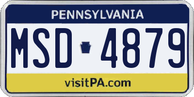 PA license plate MSD4879
