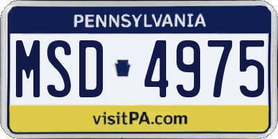 PA license plate MSD4975