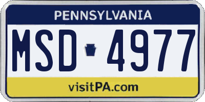 PA license plate MSD4977