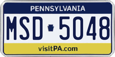 PA license plate MSD5048