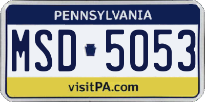 PA license plate MSD5053