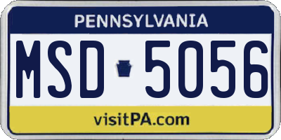PA license plate MSD5056