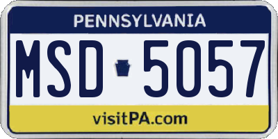PA license plate MSD5057