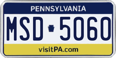 PA license plate MSD5060
