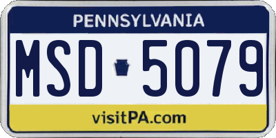 PA license plate MSD5079