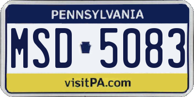 PA license plate MSD5083