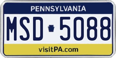 PA license plate MSD5088
