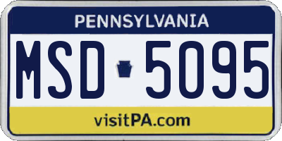 PA license plate MSD5095