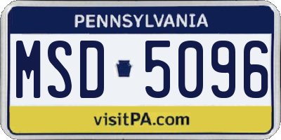 PA license plate MSD5096