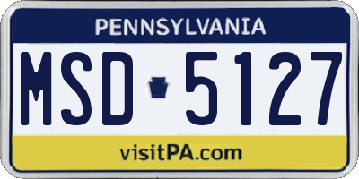 PA license plate MSD5127