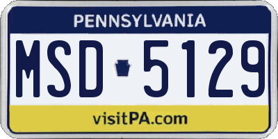 PA license plate MSD5129