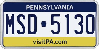 PA license plate MSD5130