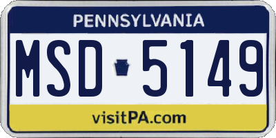PA license plate MSD5149