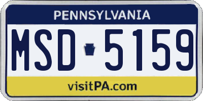 PA license plate MSD5159