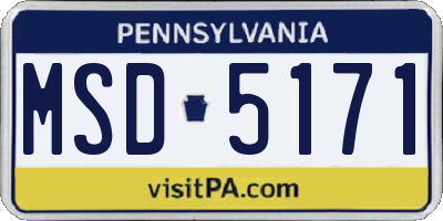 PA license plate MSD5171