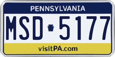 PA license plate MSD5177