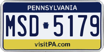 PA license plate MSD5179