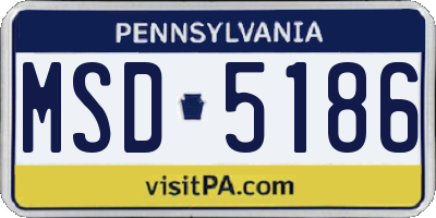 PA license plate MSD5186
