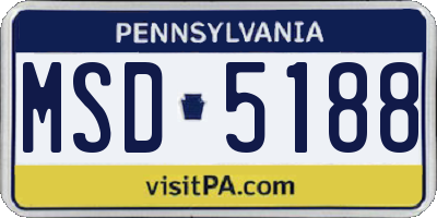 PA license plate MSD5188