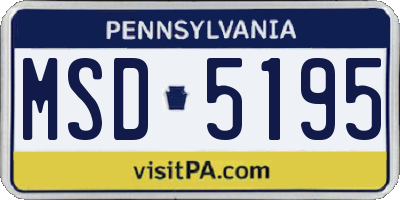 PA license plate MSD5195