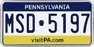 PA license plate MSD5197