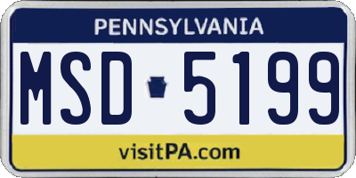 PA license plate MSD5199