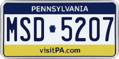 PA license plate MSD5207