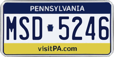 PA license plate MSD5246