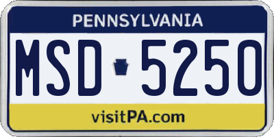 PA license plate MSD5250