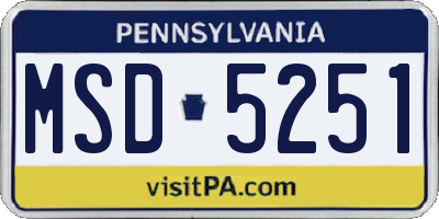 PA license plate MSD5251