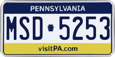 PA license plate MSD5253