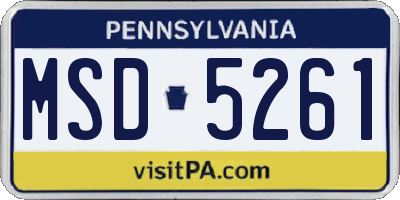 PA license plate MSD5261