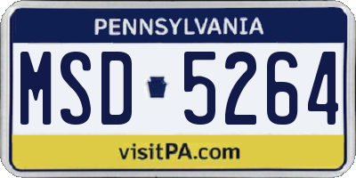 PA license plate MSD5264