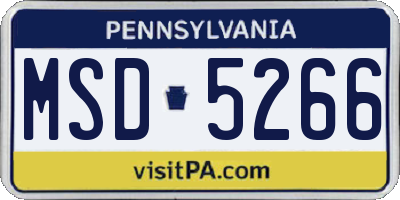 PA license plate MSD5266