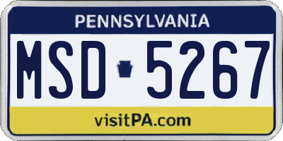 PA license plate MSD5267