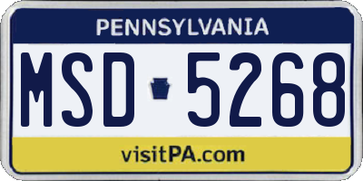 PA license plate MSD5268