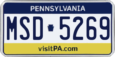 PA license plate MSD5269