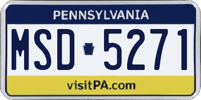 PA license plate MSD5271