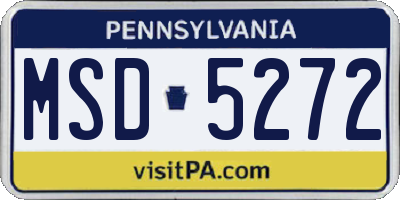 PA license plate MSD5272
