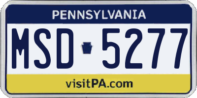 PA license plate MSD5277