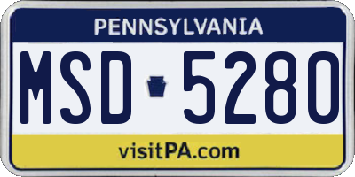 PA license plate MSD5280