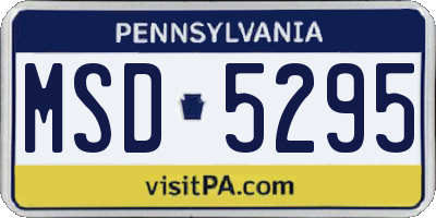 PA license plate MSD5295