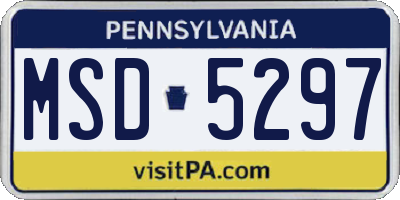 PA license plate MSD5297